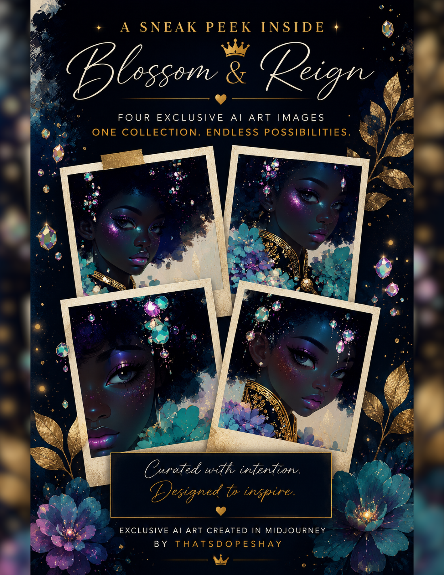 Blossom & Reign | Quick Start Creator's Kit | AI Art Bundle