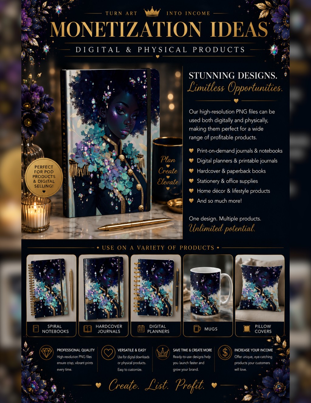 Blossom & Reign | Quick Start Creator's Kit | AI Art Bundle